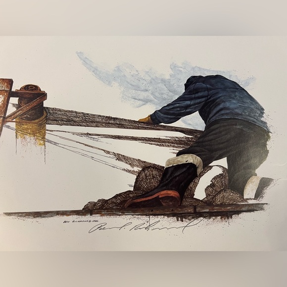 1990‎ Ben Richmond Storm Watch & The Net Hauler Limited Edition Lithograph Sign - Picture 4 of 15